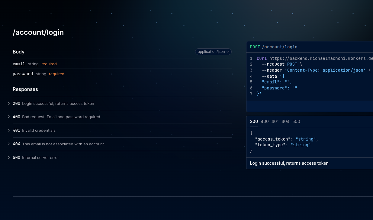 Michael Machohi Backend
