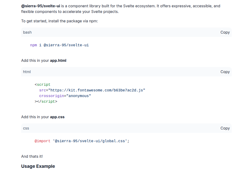 Svelte UI Component Library